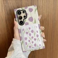 ราคา ดอกไม้สีม่วง S26Ultra กระเป๋าสตางค์เทียบเท่าสําหรับ Samsung S26 S23 S24 Ultra S24FE 25FE S25eDge ปลอกกันกระแทก S25 Plus S25ultra A55 a56 A36 ฝาครอบ (41727714474)