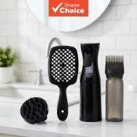 ราคา ชุดบํารุงผม HairPro 4 ชิ้น แปรงนวดหนังศีรษะ หวีนวด สเปรย์และขวดย้อมรากผม เหมาะสําหรับใช้ที่บ้านและร้านเสริมสวย (52650991231)