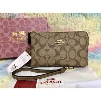 ราคา กระเป๋าคล้องมือ 2ซิป Coach แคนวาส (14847600502)