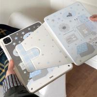 ราคา พร้อมส่งเคสไอแพด Gen11 หมุนได้ 360° Snowy Bunny มีที่ใส่ปากกา อะคริลิก iPad Gen10 Air7 Pro11 mini7 (48701716181)