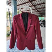 ราคา สูทผู้ชาย สีแดงเลือดหมู ไซต์M (22330737724)