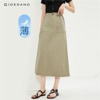 ราคา GIORDANO WOMEN 100% Cotton picot-trimmed pockets skirt 13464236 (27124037298)
