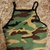 ราคา เสื้อครอปสายเดี่ยว ลายทหาร XXI (2247656405)