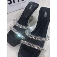 ราคา รองเท้าส้นสูง ประดับเพชร SHU (29751291392)