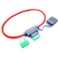 ราคา กระบอกฟิวส์แบบเสียบฟิวส์รถยนต์ ฝาปิดกันน้ำ พร้อมสายไฟ AWG พร้อมฟิวส์ Fuse Holde Fuse Box Free Fuse (19055150364)