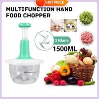 ราคา มือกด Push อาหารโปรเซสเซอร์ Chopper 1500ML สับผลไม้เครื่องตัดผักตัดครัวเครื่องมือ (53003621967)
