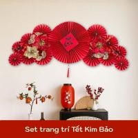 ราคา LUXURY VIP27 ชุดพัดลมดอกไม้สําหรับ TET DECORTATION - ไม้แขวนเสื้อติดผนัง NTXVIP01 (45954700407)