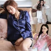 ราคา ชุดนอนฟิลลูกคุณหนู แขนยาว + กางเกงขาสั้นเว้า ผ้าซาตินเกรดพรีเมี่ยม คอปก (21578997458)