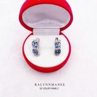 ราคา T6415 ต่างหูพลอยโทพาซแท้ ( Natural Topaz ) เฉดสีลอนดอน แบบอิงลิชล็อค ตัวเรือนเงินแท้925 ชุบทองคำขาว (18324700912)