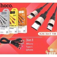 ราคา พร้อมส่งHoco X26 3in1 Xpress สายชาร์จหัว ของแท้100% สาย3หัว (25238638015)