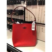 ราคา พร้อมส่ง แท้ 100% New Coach ใบใหญ่ รุ่น TOWN BUCKET BAG IN SIGNATURE LEATHER (COACH 1008) QB/MIAMI RED BLACK (6251577036)