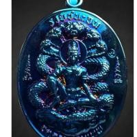 ราคา องค์พ่อจตุคามรามเทพ รุ่น รวยชนะจน วัดมหาธาตุวรมหาวิหาร จ.นครศรีธรรมราช รายการที่40 ชุบบลูไทเทเนียม ขอบเรียบ (25213270613)