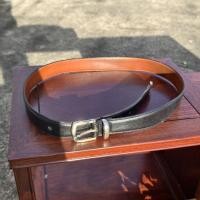 ราคา เข็มขัดหนังแท้ LANDS'END MADE IN USA หัว Solid Brass มีด่างบ้างตามภาพหนา 30mm ยาว 39 นิ้ว สภาพดีมือสองจากญี่ปุ่น (40705933694)