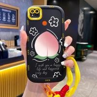 ราคา เคสสำหรับ Xiaomi Redmi 9C NFC 10A POCO C31 POCO C3 เคสโทรศัพท์ลูกพีชดอกไม้ซิลิโคนสายคล้องกันกระแทก (56102747470)