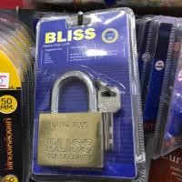 ราคา แม่กุญแจ BLISS คอสั้น 50 mm , BLISS แม่กุญแจลูกปืน เหล็ก แกนทองเหลือง 50 มิล คุณภาพดี ราคาถูก (2401130772)
