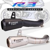 ราคา ท่อไอเสียรถจักรยานยนต์ลื่นบนไอเสียสําหรับ R3 YZF-R25 MT-03 mt03 R25 mt03 (56004197469)