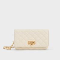 ราคา Charles & Keith Clutch Square Quilted Push-Lock กระเป๋าสะพายไหล่ผู้หญิง (48603389029)