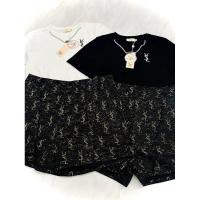 ราคา set 2ชิ้น เสื้อยืดปัก YSL กางเกงขาสั้นผ้าทอ (26303708795)