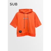 ราคา SUB เสื้อสเวตเตอร์แขนสั้นผู้หญิง เสื้อฮู้ด - สีส้ม - S3W709 / เสื้อสเวตเตอร์มีฮู้ดแขนยาว - Oren (22769654534)