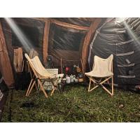 ราคา เก้าอี้พับไม้แท้ Qvien เก้าอี้พับพกพามือสองสภาภาพดี (12961754491)