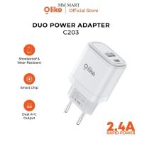 ราคา Olike C203 Dual Output Charger Adapter A + C Fast Charging 2.4A ของแท้ (40027330135)