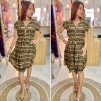 ราคา เดรสคอวี/เดรสแขนสั้น/เดรสลายใหม่/เดรสล่าสุด (43274781144)