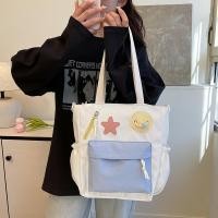 ราคา myspacefashion(MY2474) กระเป๋าผ้าสะพายข้าง ด้านหน้ามีช่องใส่ของผ้าไนล่อน (42663174473)