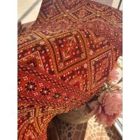 ราคา ผ้าสไบไหมแพรวา ไหมแท้ สีแดง ลายนาคนอน พันมหาพัน (22807958108)