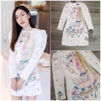 ราคา ‼️งานเซลล์‼️เดรสยูนิคอร์นM,L,XL แบ๊วๆ แต่งขนม้าฟรุ้งฟริ้ง สายแบ๊วห้ามพลาด (5450987803)