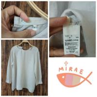 ราคา เสื้อเบลาส์คอปาดสีเทา ผ้าลินิน Muji (16698905521)
