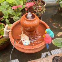 ราคา น้ำล้นดินเผา อ่างน้ำล้นดินเผา (อ่าง 12 นิ้ว โอ่งน้ำล้นพร้อมฐาน) ตกเเต่งสวน/บ้าน (27508144227)