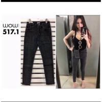 ราคา กางเกงยีนส์ขายาว สีดำฟอก ป้าย WOW (4144787769)