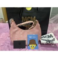 ราคา ของแท้100% จาก Shopไทย พร้อมส่ง!!# MCM Aren Crescent Hobo in Visetos Blossom Pink # (23316750962)
