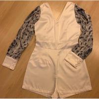 ราคา จั๊มสูทขาสั้นสีขาว งานป้าย Feel fashion. Size S. (7032294365)
