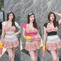 ราคา Set 3 ชิ้น(เสื้อ+สีพื้นบรา+กระโปรงจีบ) Q-01 (27480456379)