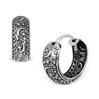 ราคา MachuSilver ต่างหูเงินแท้ 925 Sterling Silver แบบห่วงสไตล์บาหลี ลายพระจันทร์และดาว พร้อมถุงกำมะหยี่ (2291449198)