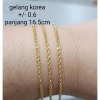 ราคา สร้อยข้อมือเกาหลีทองแท้ 9เค ยาว 16.5ซม (17277961710)