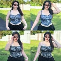 ราคา เสื้อสายเดี่ยวแต่งตาไก่หน้าลายทหารพลัสไซร์ (42373025514)