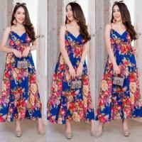 ราคา แมกซี่เดรส เดรสยาว สายเดี่ยว อกไขว้ทบ คอวีลึก เย็บต่อชายระบายเป็นชั้น ลายดอก ใส่เที่ยวทะเล ฮาวาย ซัมเมอร์ สาวอวบใส่ได้ (7633194562)