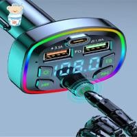 ราคา Q7 Bluetooth Car Charger รถเครื่องส่งสัญญาณ FM บลูทูธแฮนด์ฟรี Mp3 Modulator True 3.1A Dual USB พอร์ต PD ชาร์จ (54255626348)