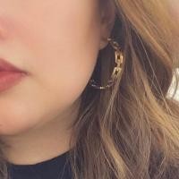 ราคา (18k gold plated) chain earrings briad hoop earrings chain link hoop earrings ต่างหูโซ่ ต่างหูห่วง ต่างหูสายฝอ (17749909887)