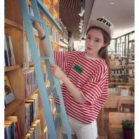 ราคา เสื้อแฟชั่นลายขวาง สีแดงขาว (สกรีนสีเขียว) สีแดงขาว (สกรีนสีเขียว) (1572159728)