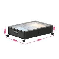 ราคา ราวแขวนผ้ามีฝาปิดใต้เตียง เสื้อผ้าแบบพับผ้าโลหะ รองเท้า และกล่องเก็บหนังสือพร้อมรอก (29465756546)