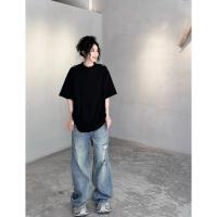 ราคา [คุณภาพสูง] 24fw BLCG Balenciaga 24ss ใหม่ Cracked เสื้อยืดคอกลมแขนสั้นรุ่นหลวมผู้ชายผู้หญิงสไตล์เด (26455297165)