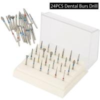 ราคา 24ชิ้นทันตกรรมเพชร หนาม ชุด ฉ1.6มิลลิเมตรสําหรับ Handpiece ความเร็วสูงฟันขัดเจาะด้วยกล่องเก็บฟันไวท์เทนนิ่งทันตกรรม (27056485314)