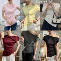 ราคา Kyra One Shoulder Slit Top / Womens Top Ribs Stretch Daily BL21163 Cencollection (51756154665)