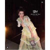 ราคา ใหม่มือ1✨เดรสยาวผ้าซีทรูแต่งลูกไม้ สีเขียวอ่อน มีซับใน สม้อคหลัง ไซส์L งานป้าย widelia@real งานอลัง ผ้าดี ทรงสวย (24457106626)