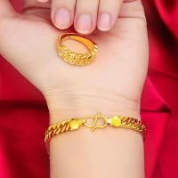 ราคา Gold-Plated Lucky Buckle Boss Flat Chain ทองเหลือง Gold-Plated Whip Chain สร้อยข้อมือผู้ชายสร้อยข้อมือเรียบง่ายผู้ชาย (42013323726)