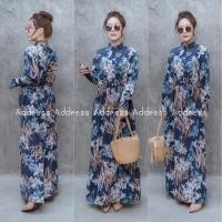 ราคา แม็กซี่เดรสลายดอกคอจีนแขนยาว ช่วงกระโปรงแต่งอัดพลีท address (5616075167)