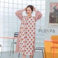 ราคา ppVitamin Dress เดรสสไตล์โบโฮพื้นสีครีมตัดกับลายดอกไม้สีส้มอิฐ คอวีกระดุมปั้มผ่าหน้า มีสายพู่ให้แบบน่ารักๆ (8856144767)